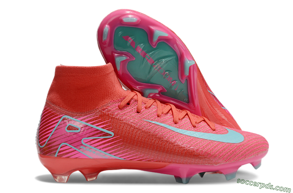 Nike Air Zoom Mercurial Superfly 10 Elite FG High-Tops Football Boots - Red/Jade/White 1