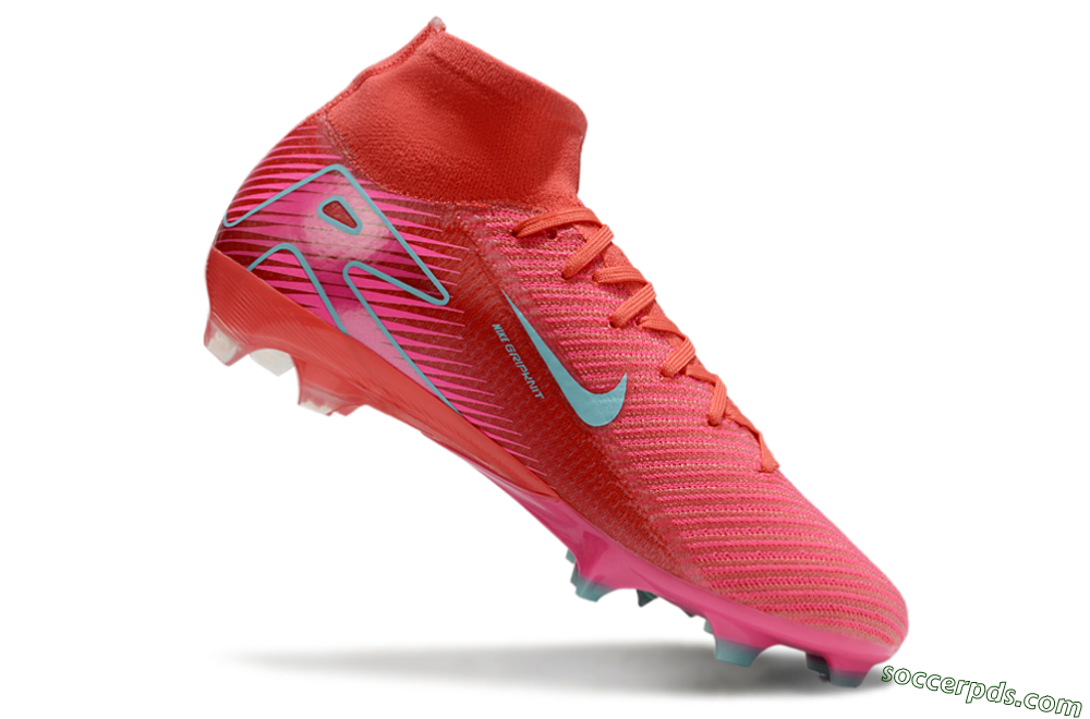 Nike Air Zoom Mercurial Superfly 10 Elite FG High-Tops Football Boots - Red/Jade/White 5