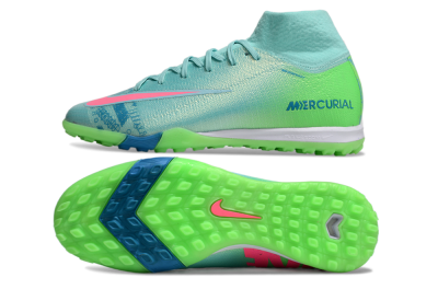 Nike Air Zoom Mercurial Superfly 10 Elite TF High-Tops Football Shoes - Jade/Pink/White
