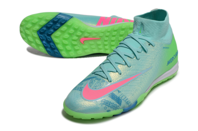 Nike Air Zoom Mercurial Superfly 10 Elite TF High-Tops Football Shoes - Jade/Pink/White