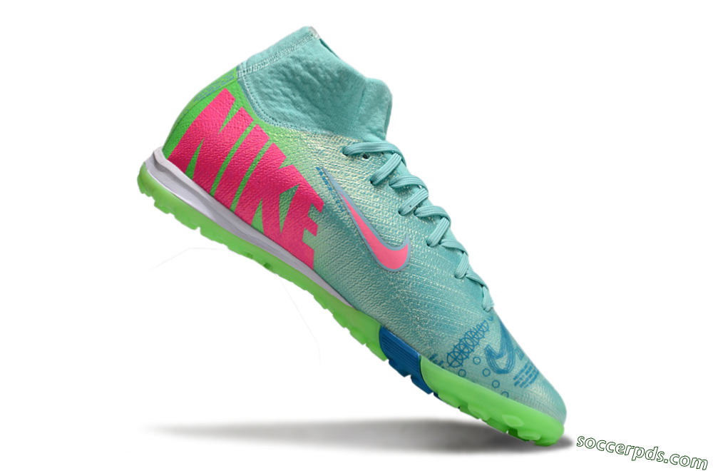Nike Air Zoom Mercurial Superfly 10 Elite TF High-Tops Football Shoes - Jade/Pink/White 4