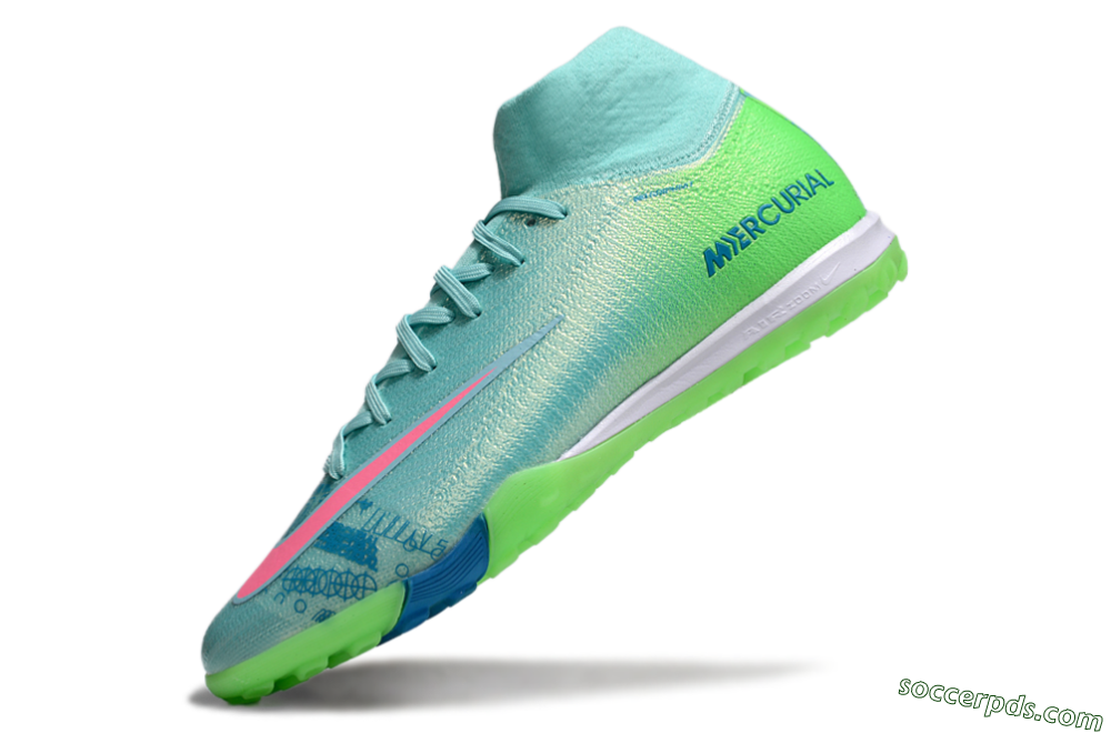 Nike Air Zoom Mercurial Superfly 10 Elite TF High-Tops Football Shoes - Jade/Pink/White 5