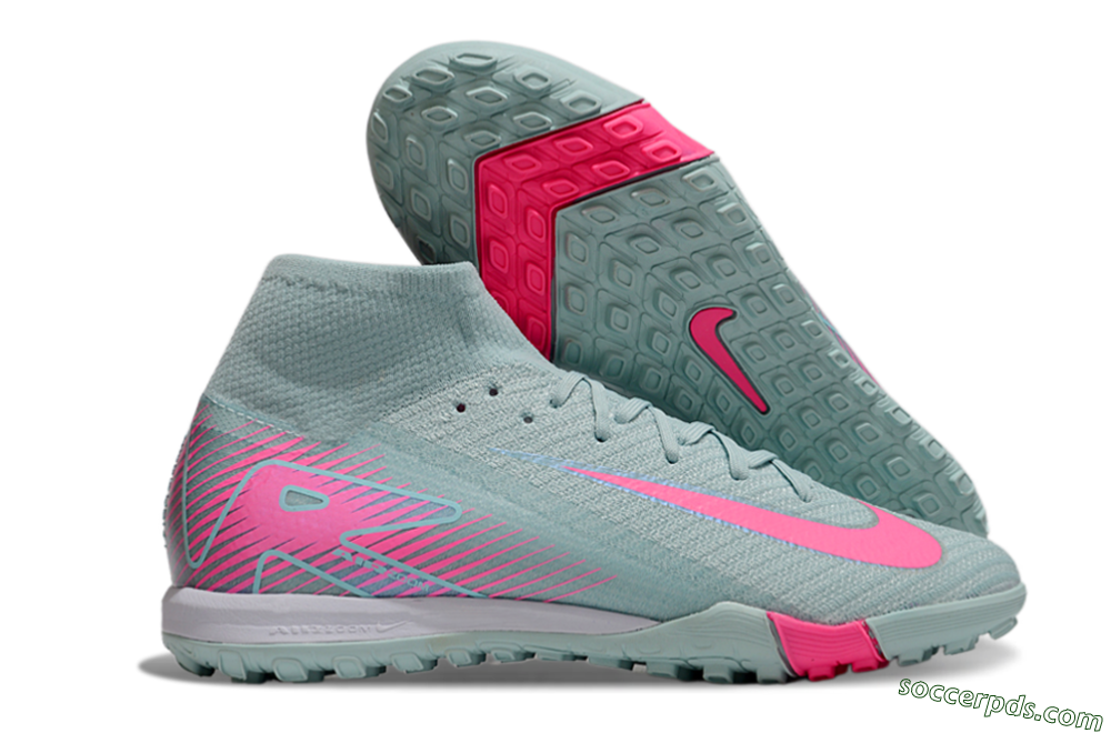 Nike Air Zoom Mercurial Superfly 10 Elite TF High-Tops Football Shoes - Jade/Pink/White 0