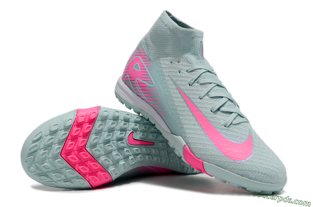 Nike Air Zoom Mercurial Superfly 10 Elite TF High-Tops Football Shoes - Jade/Pink/White 2