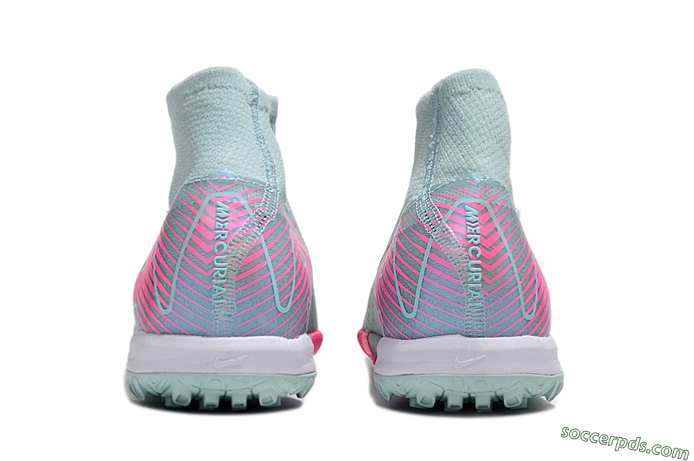 Nike Air Zoom Mercurial Superfly 10 Elite TF High-Tops Football Shoes - Jade/Pink/White 4