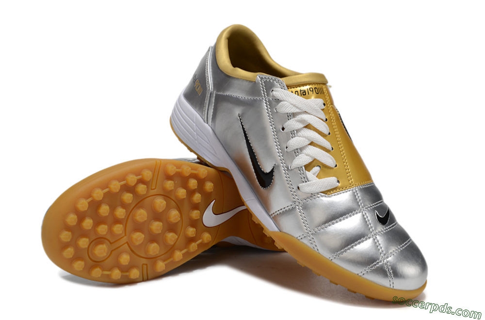 Nike Total 90 II TF Low-Tops Football Shoes - Silver/Black/White 3