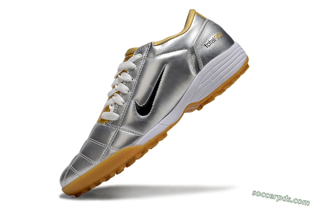 Nike Total 90 II TF Low-Tops Football Shoes - Silver/Black/White 5