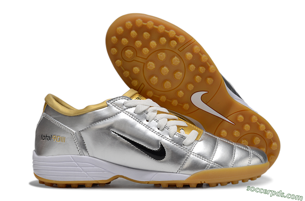 Nike Total 90 II TF Low-Tops Football Shoes - Silver/Black/White 1