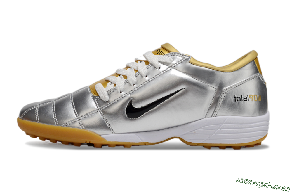 Nike Total 90 II TF Low-Tops Football Shoes - Silver/Black/White 2