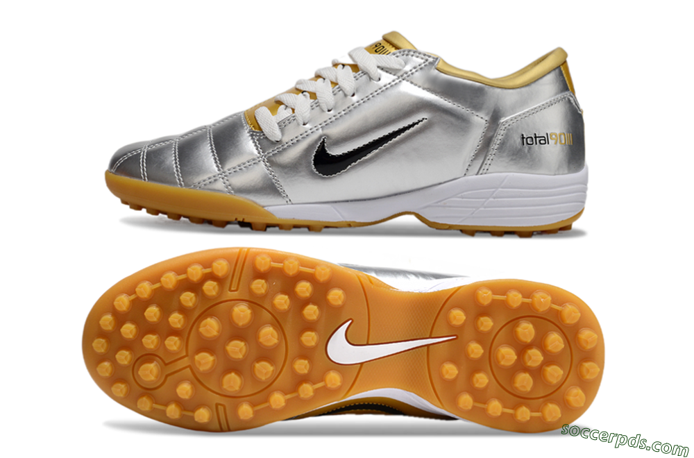 Nike Total 90 II TF Low-Tops Football Shoes - Silver/Black/White 0