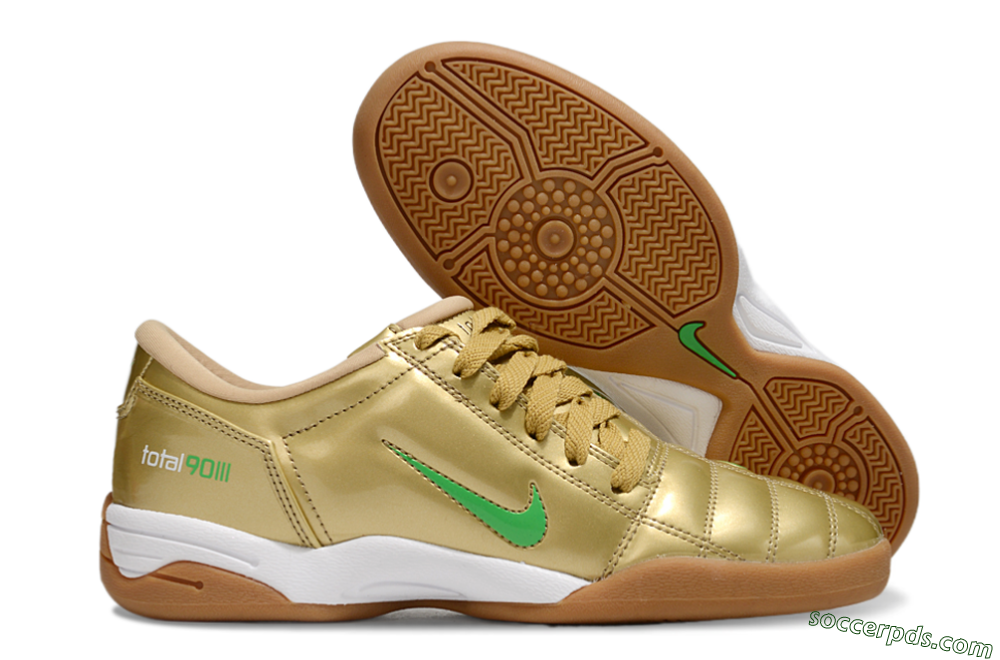 Nike Total 90 II IC Low-Tops Football Shoes - Gold/Green/White 1