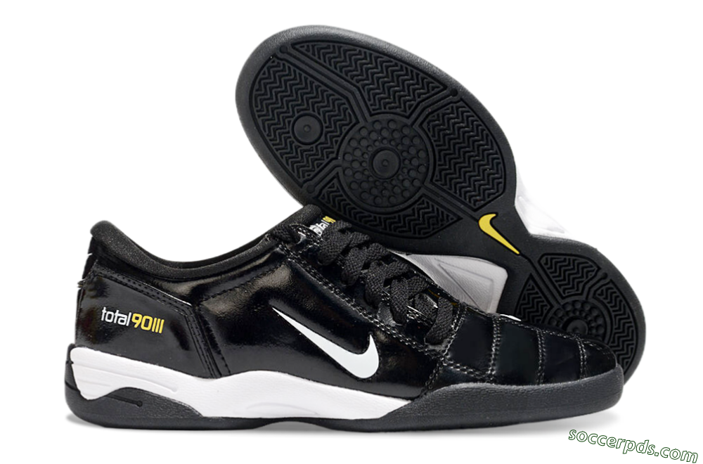 Nike Total 90 II IC Low-Tops Football Shoes - Black/White/Yellow 1