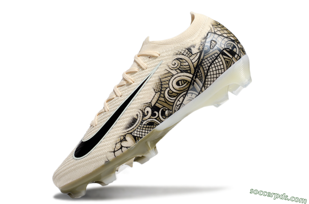 Nike Air Zoom Mercurial Vapor 16 Elite FG Low-Tops Football Boots - Beige/Black/White 5