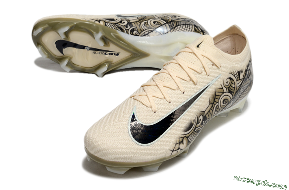 Nike Air Zoom Mercurial Vapor 16 Elite FG Low-Tops Football Boots - Beige/Black/White 3