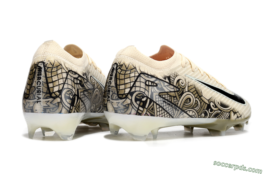 Nike Air Zoom Mercurial Vapor 16 Elite FG Low-Tops Football Boots - Beige/Black/White 6