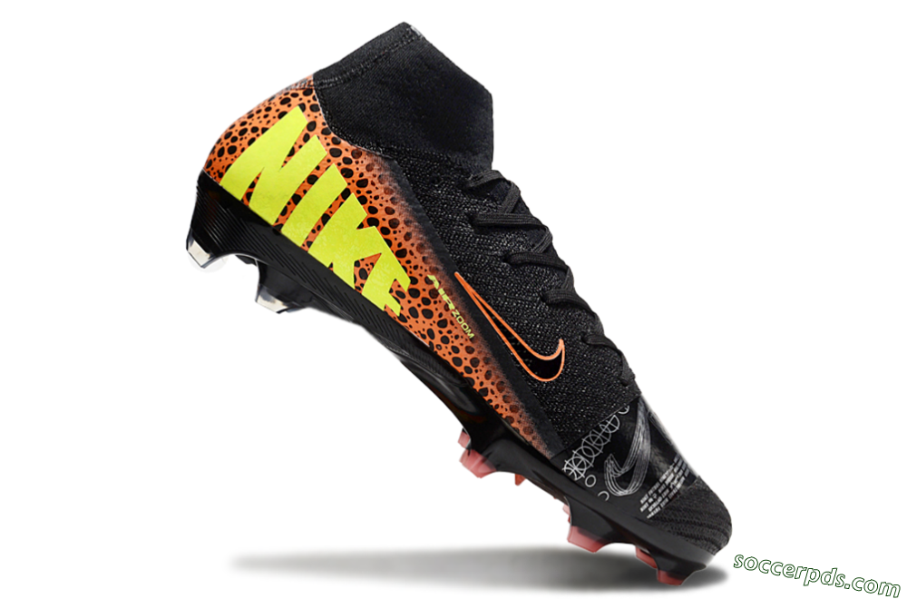 Nike Air Zoom Mercurial Superfly 10 Elite FG High-Tops Football Boots - Black/Orange/Leopard 4