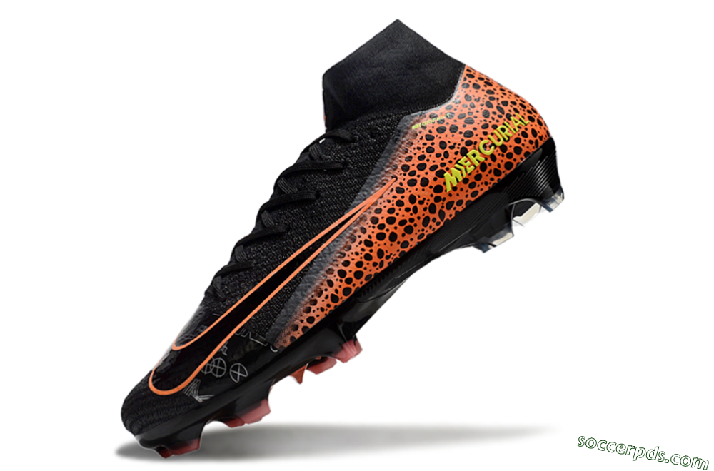 Nike Air Zoom Mercurial Superfly 10 Elite FG High-Tops Football Boots - Black/Orange/Leopard 5
