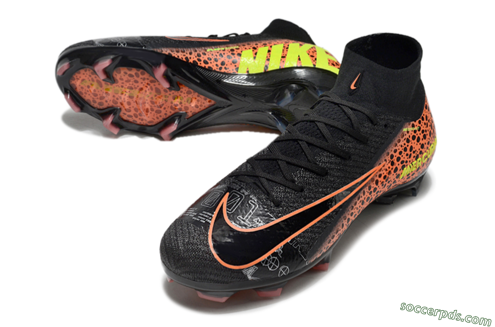 Nike Air Zoom Mercurial Superfly 10 Elite FG High-Tops Football Boots - Black/Orange/Leopard 3