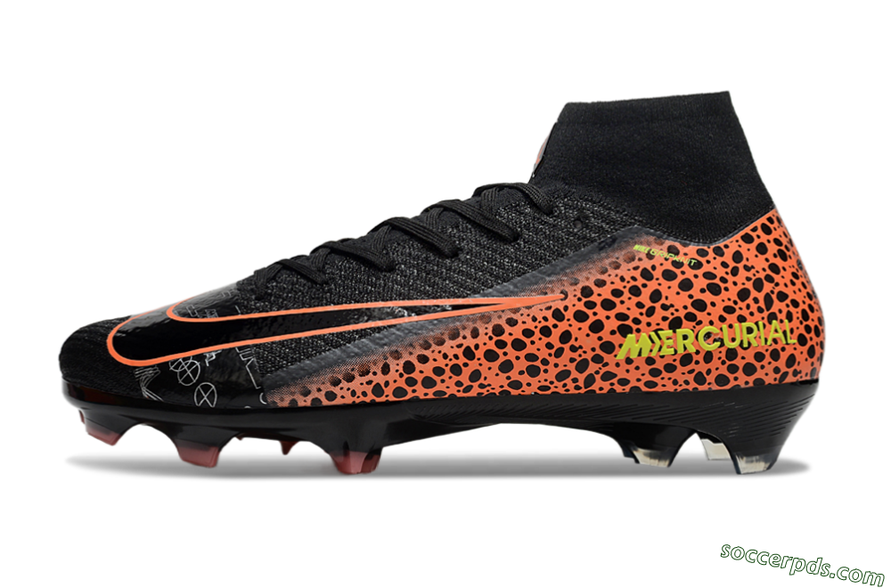 Nike Air Zoom Mercurial Superfly 10 Elite FG High-Tops Football Boots - Black/Orange/Leopard 2