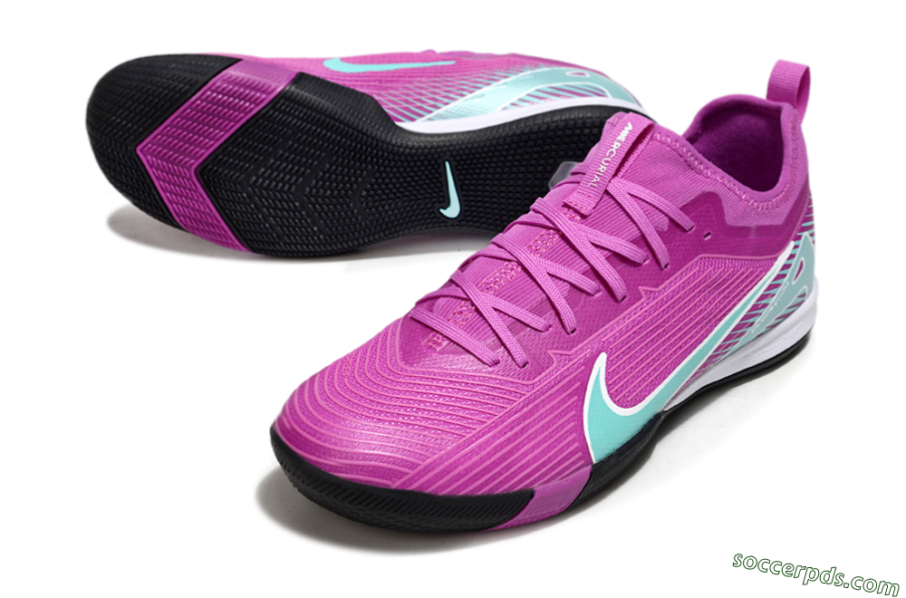 Nike Air Zoom Mercurial Vapor 16 Pro IC Low-Tops Football Shoes - Purple/Jade/White 3