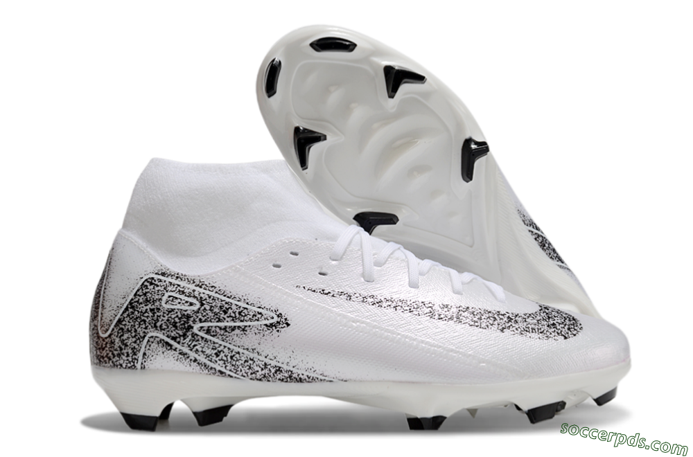 Nike Air Zoom Mercurial Superfly 10 Elite FG High-Tops Football Boots - White/Black 1