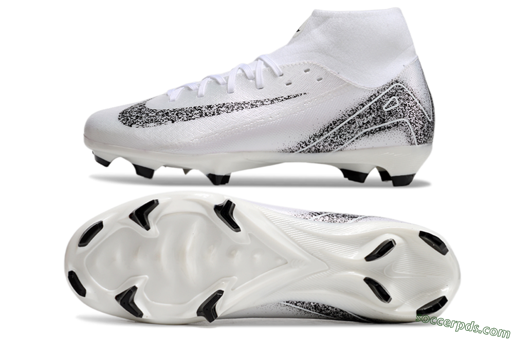 Nike Air Zoom Mercurial Superfly 10 Elite FG High-Tops Football Boots - White/Black 0