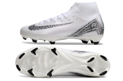 Nike Air Zoom Mercurial Superfly 10 Elite FG High-Tops Football Boots - White/Black