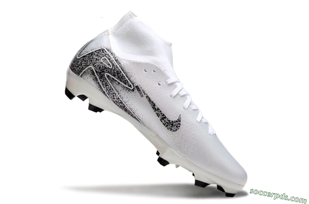 Nike Air Zoom Mercurial Superfly 10 Elite FG High-Tops Football Boots - White/Black 4