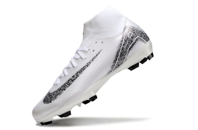 Nike Air Zoom Mercurial Superfly 10 Elite FG High-Tops Football Boots - White/Black