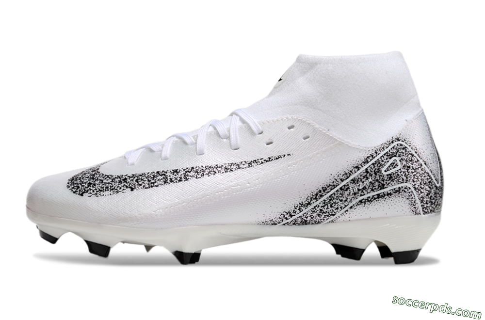 Nike Air Zoom Mercurial Superfly 10 Elite FG High-Tops Football Boots - White/Black 2