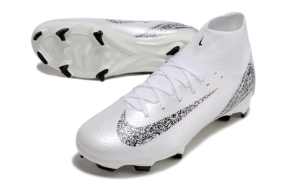 Nike Air Zoom Mercurial Superfly 10 Elite FG High-Tops Football Boots - White/Black
