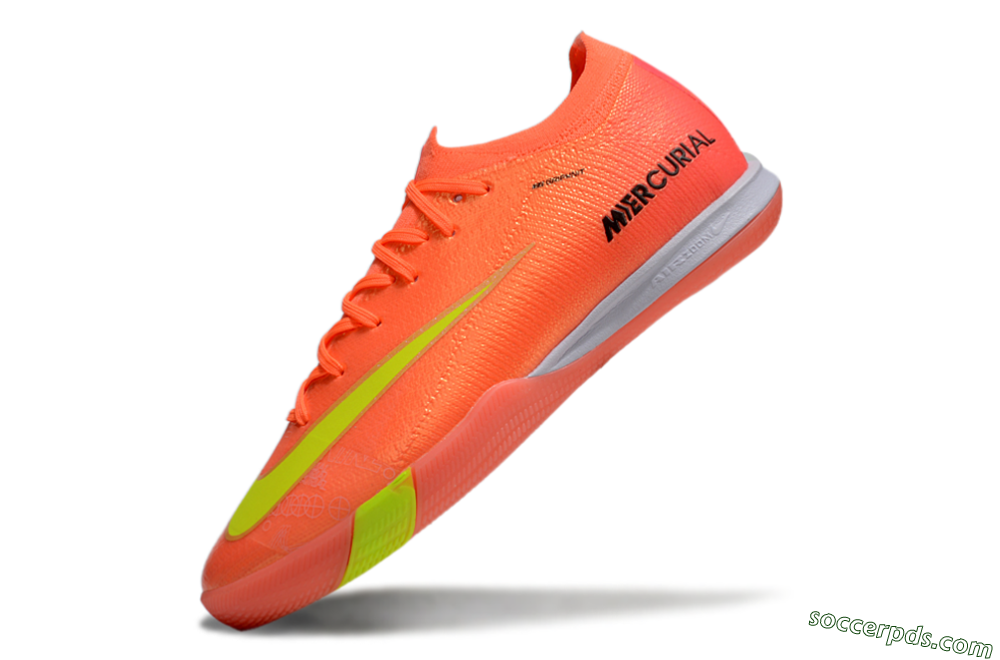 Nike Air Zoom Mercurial Vapor 16 Elite IC Low-Tops Football Shoes - Red/Yellow/White 5