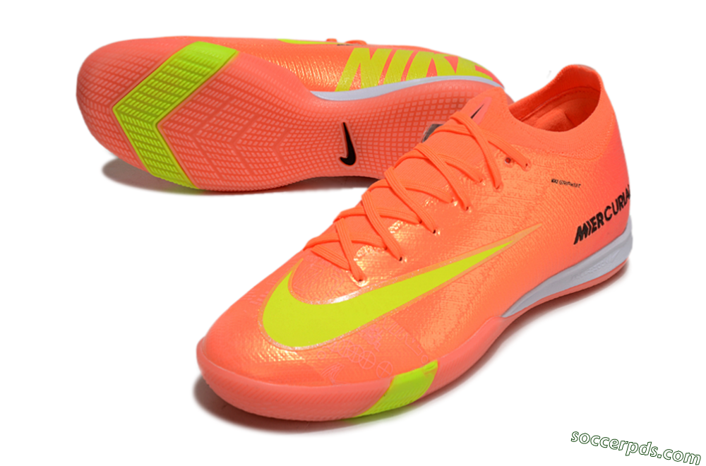 Nike Air Zoom Mercurial Vapor 16 Elite IC Low-Tops Football Shoes - Red/Yellow/White 3