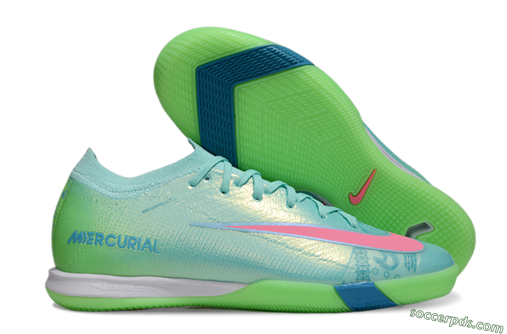 Nike Air Zoom Mercurial Vapor 16 Elite IC Low-Tops Football Shoes - Jade/Pink/Yellow 1
