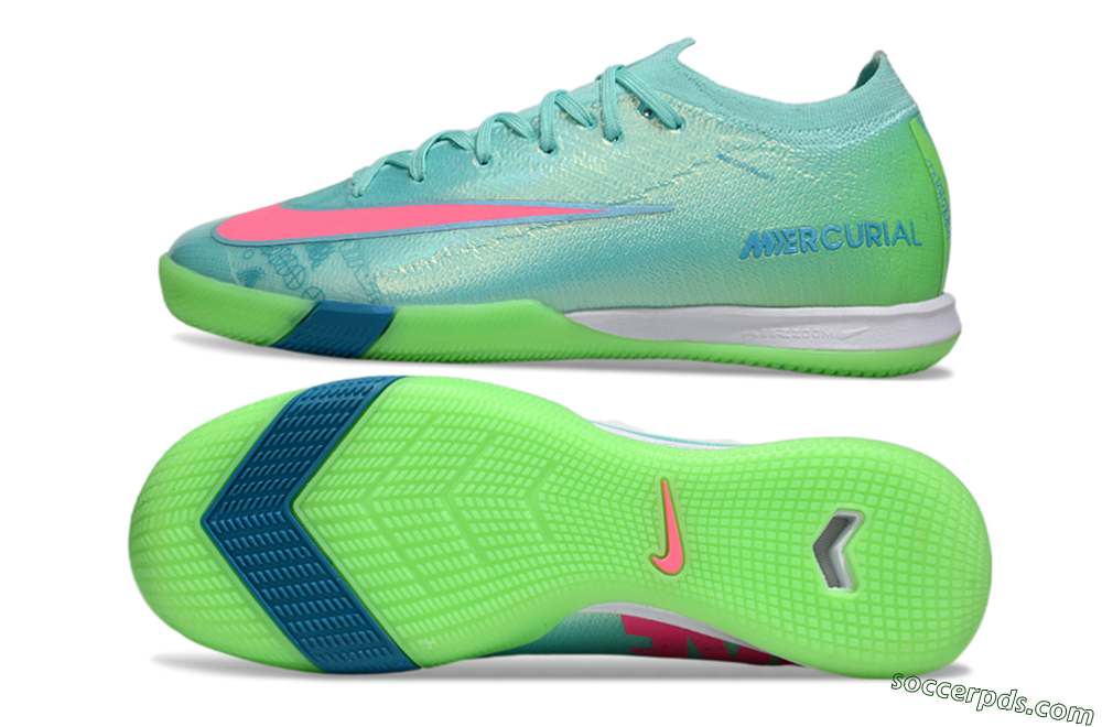 Nike Air Zoom Mercurial Vapor 16 Elite IC Low-Tops Football Shoes - Jade/Pink/Yellow 0