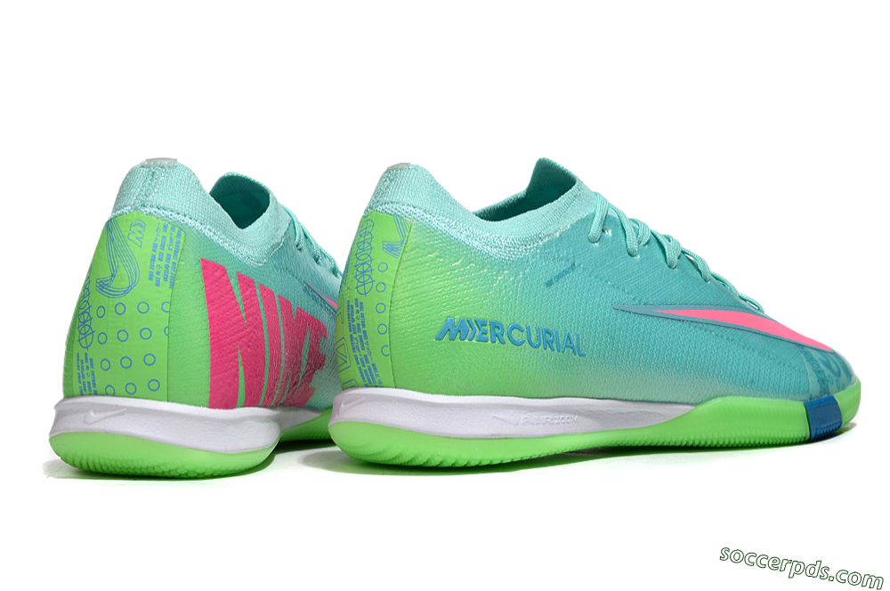 Nike Air Zoom Mercurial Vapor 16 Elite IC Low-Tops Football Shoes - Jade/Pink/Yellow 6