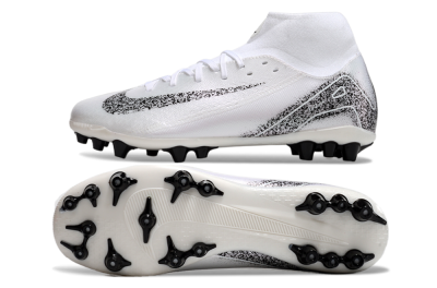 Nike Air Zoom Mercurial Superfly 10 Acadamy AG High-Tops Football Boots - White/Black