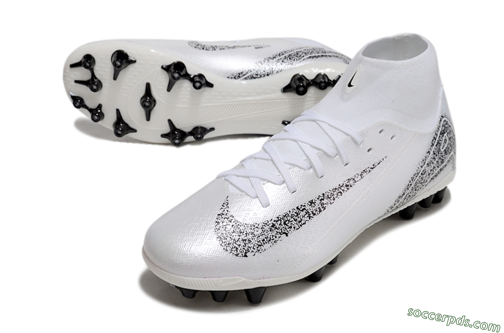 Nike Air Zoom Mercurial Superfly 10 Acadamy AG High-Tops Football Boots - White/Black 3