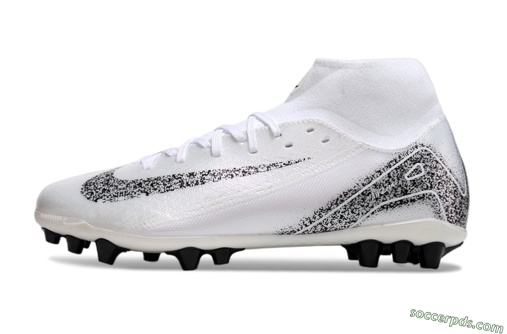 Nike Air Zoom Mercurial Superfly 10 Acadamy AG High-Tops Football Boots - White/Black 2