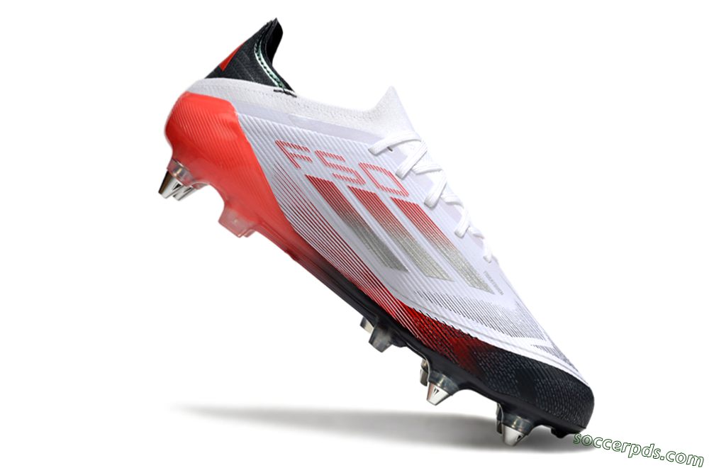 Adidas F50 Elite SG Low-Tops Football Boots - White/Silver/Red/Black 4