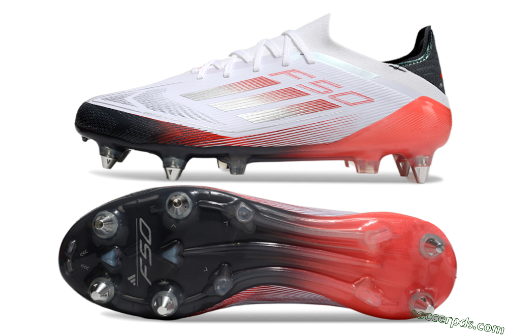 Adidas F50 Elite SG Low-Tops Football Boots - White/Silver/Red/Black 0