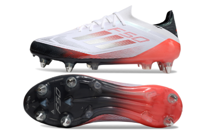 Adidas F50 Elite SG Low-Tops Football Boots - White/Silver/Red/Black