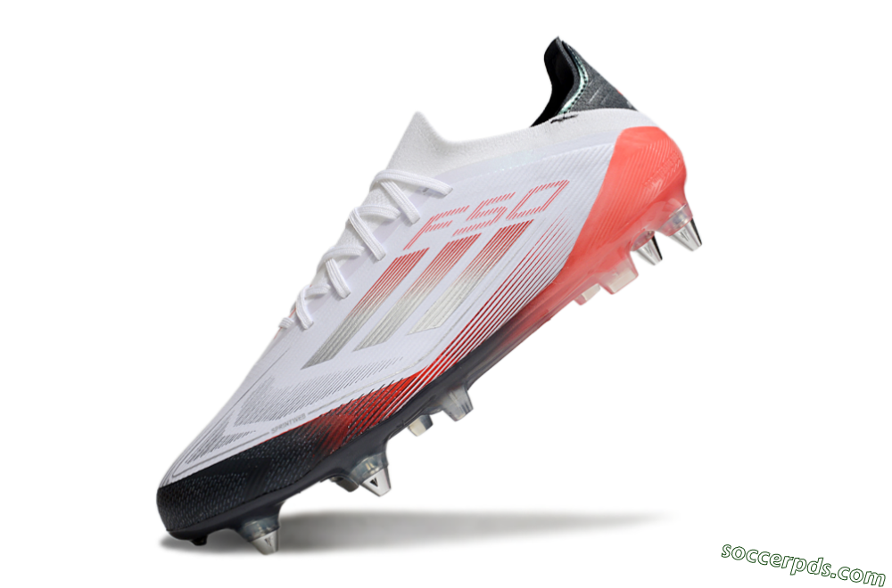 Adidas F50 Elite SG Low-Tops Football Boots - White/Silver/Red/Black 5