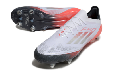 Adidas F50 Elite SG Low-Tops Football Boots - White/Silver/Red/Black
