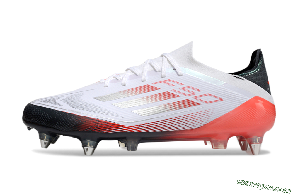 Adidas F50 Elite SG Low-Tops Football Boots - White/Silver/Red/Black 2