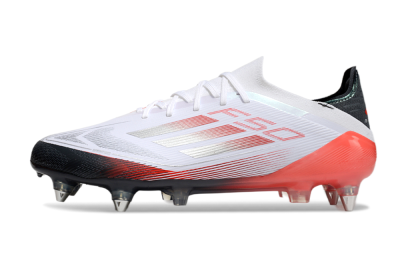 Adidas F50 Elite SG Low-Tops Football Boots - White/Silver/Red/Black