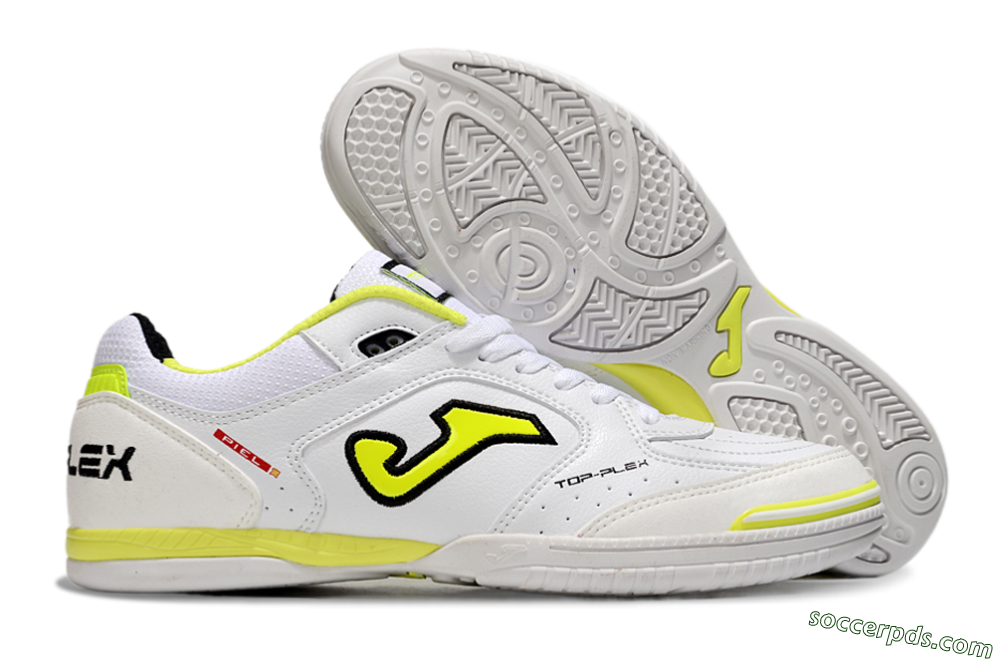 Joma Top Flex IC Low-Tops Football Shoes - White/Black/Yellow 1