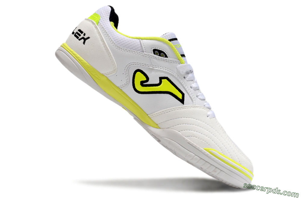 Joma Top Flex IC Low-Tops Football Shoes - White/Black/Yellow 4