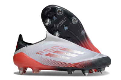 Adidas F50 Elite Laceless SG Low-Tops Football Boots - White/Silver/Red/Black