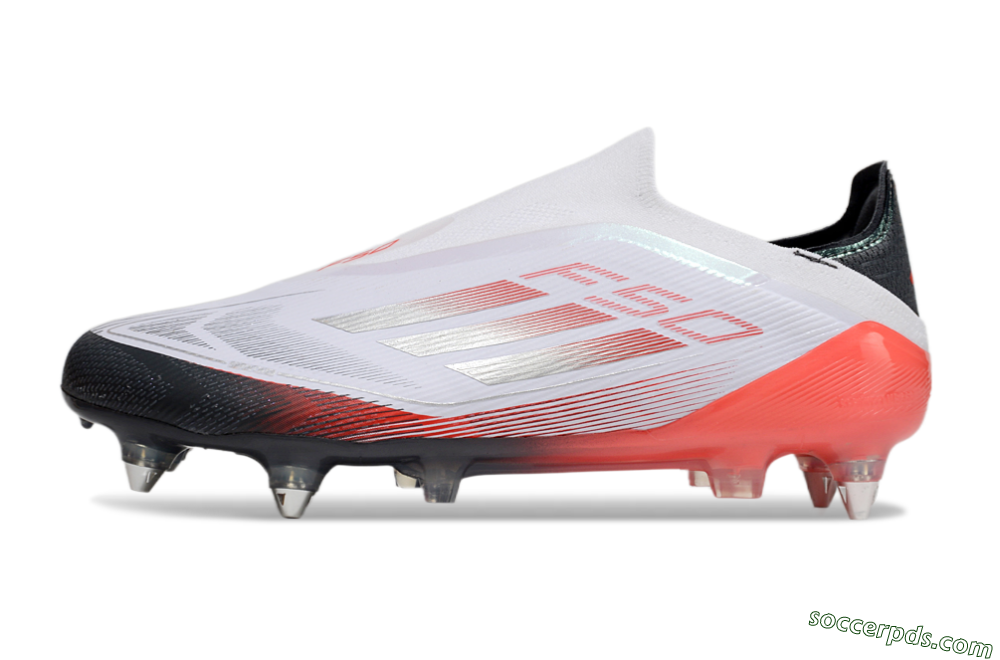 Adidas F50 Elite Laceless SG Low-Tops Football Boots - White/Silver/Red/Black 2
